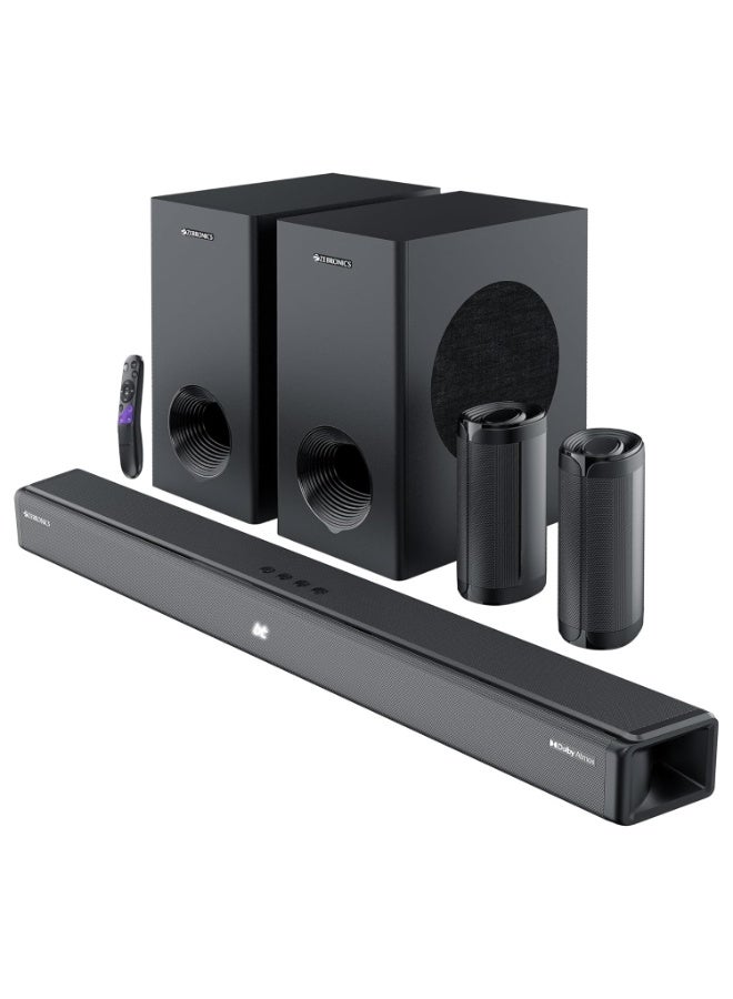 ZEBRONICS Juke BAR 9775, Dolby Soundbar, 650 Watts, 5.2.2 Surround, Dolby Atmos, Dual Wireless Subwoofer & Rear Satellites, 5 Driver Soundbar, BTv5.3| HDMI (eARC) | Optical | USB | AUX - Image 1